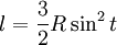 l=frac32Rsin^2t