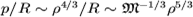 $p/Rsim 
ho^{4/3}/Rsim {mathfrak M}^{-1/3}
ho^{5/3}$
