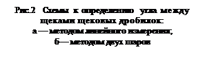 Подпись: Рис.2 Схемы к определению угла между щеками щековых дробилок:
а — методом линейного измерения;
б— методом двух шаров