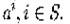 (a^i, i in S.)