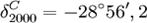 delta_{2000}^C = -28^{circ}56