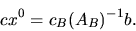 egin{displaymath}cx^0 = c_B(A_B)^{-1}b.end{displaymath}