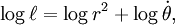  logell  =  log r^2 + logdot	heta, 