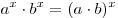a^x  cdot b^x  = (a cdot b)^x