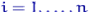 $i=1, ldots, n$