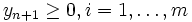 y_{n+1} geq 0, i = 1, dots, m 