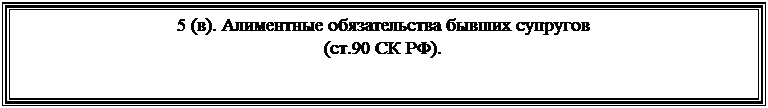 Подпись: 5 (в). Алиментные обязательства бывших супругов
(ст.90 СК РФ).
